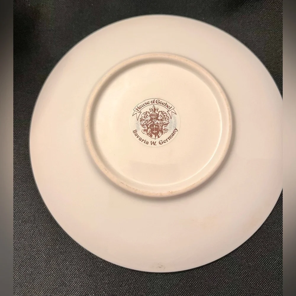 House of Goebel Bavaria West Germany Vintage Floral Teacup Saucer Set Poppy Leaf
